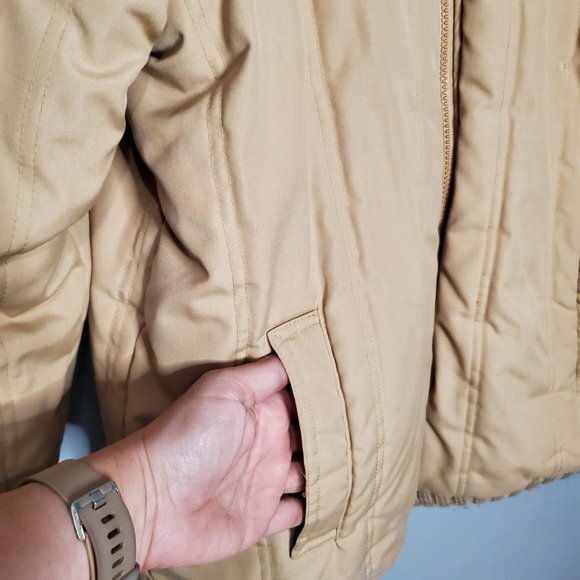 Vintage Reversible Puffer Jacket, Argile Sweater & Tan Canvas, M - Picture 6 of 10